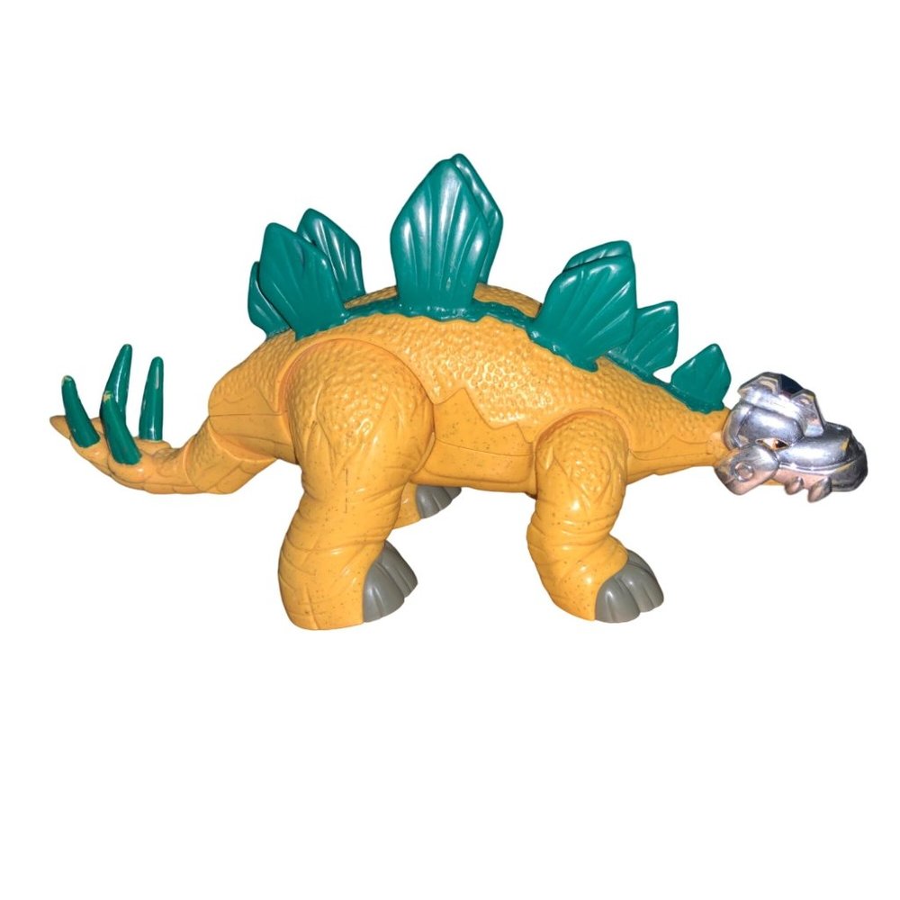 Fisher-Price Imaginext Yellow Green Stegosaurus Dinosaur 2011 Mattel 14.5" Long